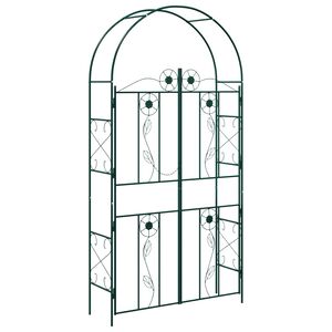 vidaXL Puutarha-arkki Yksiv&auml;rinen Vihre&auml; 115 x 37 x 226 cm