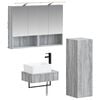 vidaXL Kylpyhuoneen kaappisetti 4 pcs Harmaa Sonoma 50 x 14,5 x 70 cm