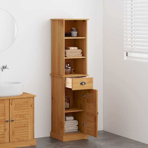 vidaXL Kylpyhuonekalustesetti ovella VIGO 2 pcs Ruskea ja hunajaruskea