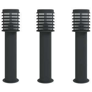 vidaXL Pylv&auml;svalaisimet 3 kpl musta 60 cm ruostumaton ter&auml;s