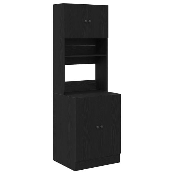 vidaXL Keittiökaappi hyllyllä 2 pcs Musta tammi. 60 x 50 x 180 cm