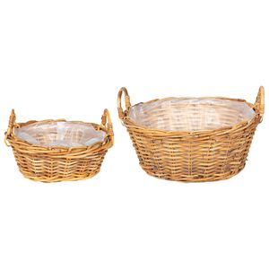 vidaXL Istutuskorit s&auml;ilytystilassa 2 pcs Ruskea Lacak rattania