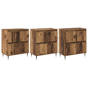 vidaXL S&auml;ilytyskaappi 3 pcs Vanha puu 60 x 35 x 70 cm