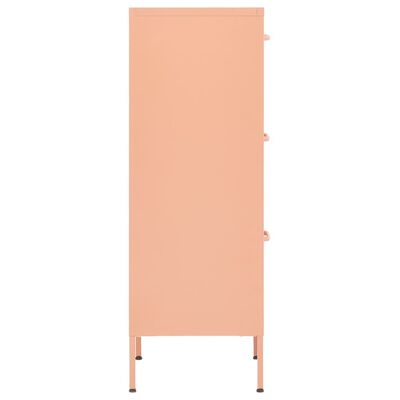 vidaXL Varastokaappi pinkki 42,5x35x101,5 cm teräs