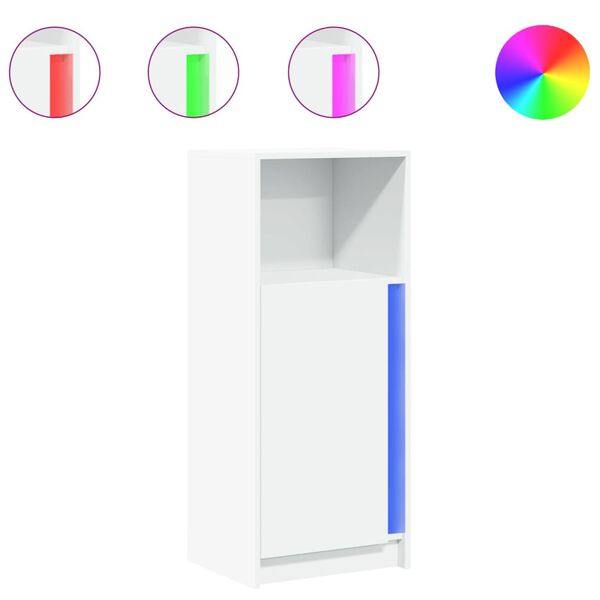 vidaXL Senkki LED-valoilla valkoinen 42,5x34x100 cm tekninen puu