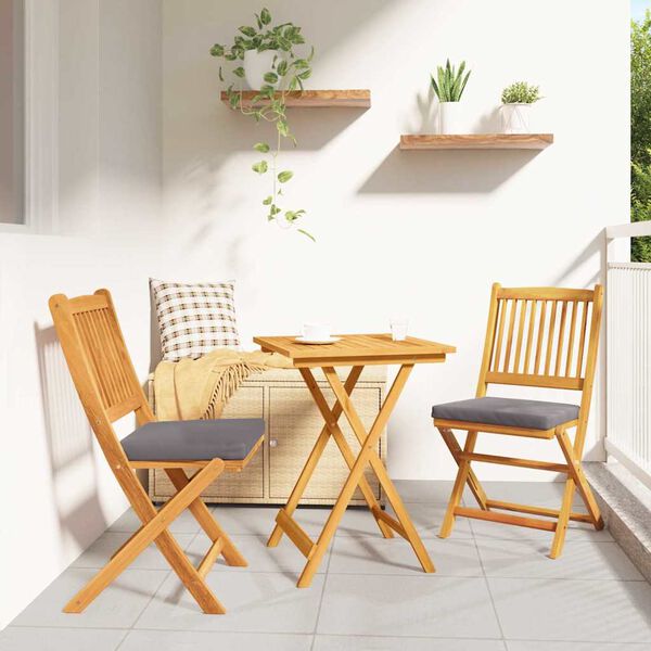 vidaXL Puutarhan Bistro Set 3 pcs Ruskea täysi akaasiapuu