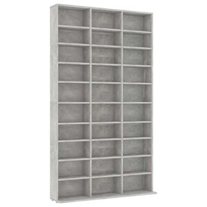 vidaXL CD-hylly betoninharmaa 102x16x177,5 cm tekninen puu