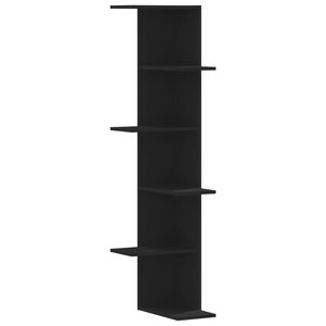 vidaXL Sein&auml;kulmahylly musta 36,5x36,5x140 cm tekninen puu