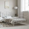 vidaXL Metallinen sängynrunko päädyillä valkoinen 100x200 cm