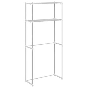 vidaXL Pesukoneen hylly hyllyllä Valkoinen 63 x 27 x 136 cm Alumiini