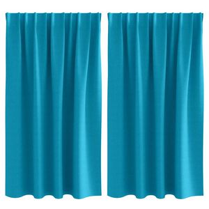 vidaXL Piment&auml;v&auml; verho renkailla 2 pcs Turkoosi 140 x 140 cm