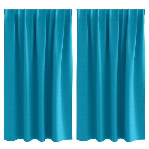 vidaXL Piment&auml;v&auml; verho renkailla 2 pcs Turkoosi 140 x 140 cm