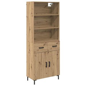 vidaXL Korkea kaappi Artisan tammi 69,5 x 34 x 180 cm Tekninen puu