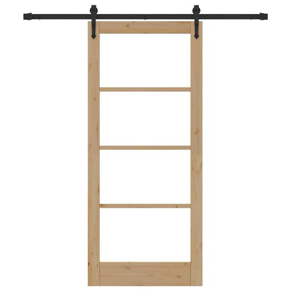 vidaXL Liukuovi Luonnollinen 86 x 198,5 cm T&auml;ysi m&auml;nty ja lasi