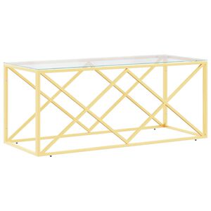 vidaXL Sohvap&ouml;yt&auml; 110x45x45 cm ruostumaton ter&auml;s ja lasi