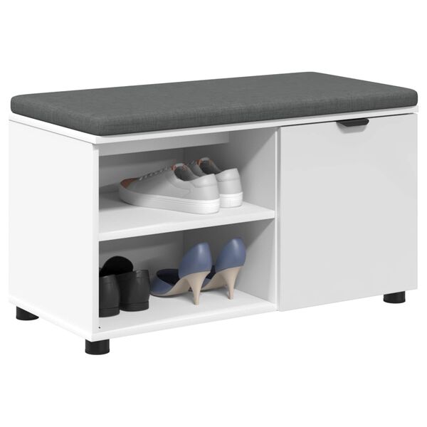 vidaXL Halli penkki tyynyll&auml; Yksiv&auml;rinen Valkoinen 80 x 38 x 46 cm