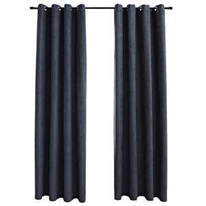 vidaXL Pimennysverhot metallirenkailla 2 kpl antrasiitti 140x175 cm