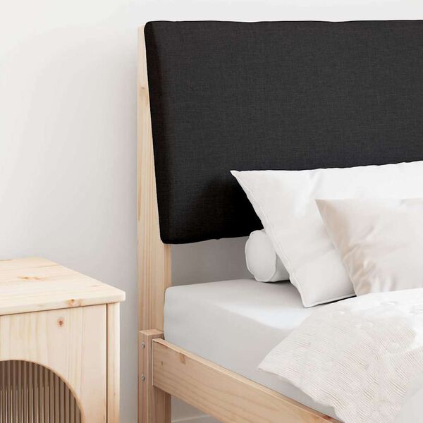 vidaXL Verhoiltu sängynpääty Musta 75 cm Massiivinen mänty