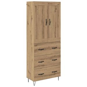 vidaXL Korkea kaappi Artisan tammi 69,5 x 34 x 180 cm Tekninen puu