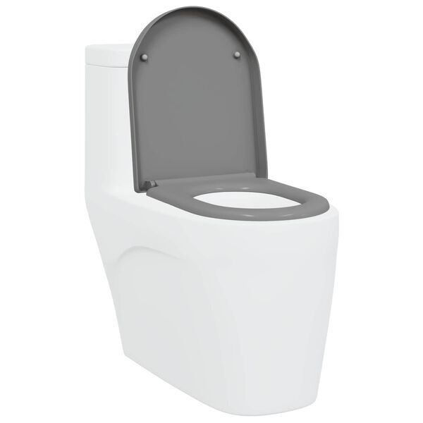 vidaXL WC-istuin Harmaa 49 x 36 x 4 cm Duroplast