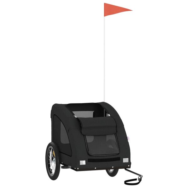 vidaXL Lemmikinkuljetuskärry polkupyörään musta kangas ja rauta