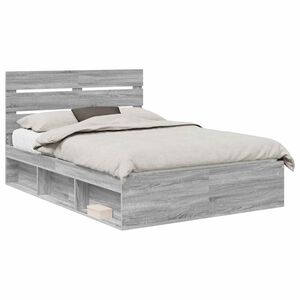 vidaXL S&auml;ngyn runko Harmaa Sonoma 5FT King Size Massiivinen m&auml;nty