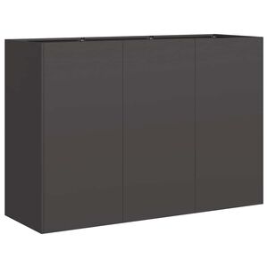 vidaXL Kukkalaatikko musta 120x40x80 cm kylm&auml;valssattu ter&auml;s