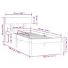 vidaXL Sängynrunko musta täysi puu 75x190 cm Small Single