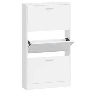 vidaXL Kenk&auml;kaappi korkeakiilto valkoinen 59x17x108 cm tekninen puu