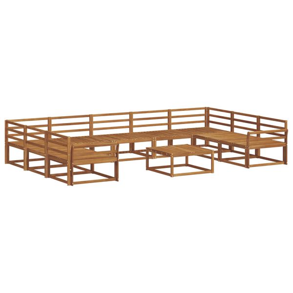 vidaXL Ulkosohvakokoelma 10 pcs Luonnollinen Tihe&auml; akasiapuu