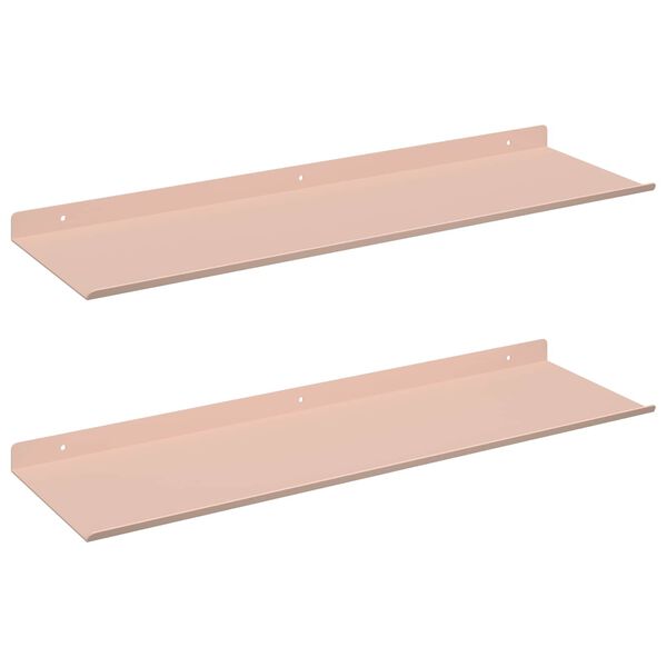 vidaXL Kelluva hylly 2 pcs Pinkki 60 x 18 x 2,5 cm Ter&auml;s