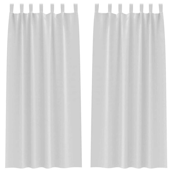 vidaXL Piment&auml;v&auml; verho renkailla 2 pcs Vaalea harmaa 225 x 140 cm