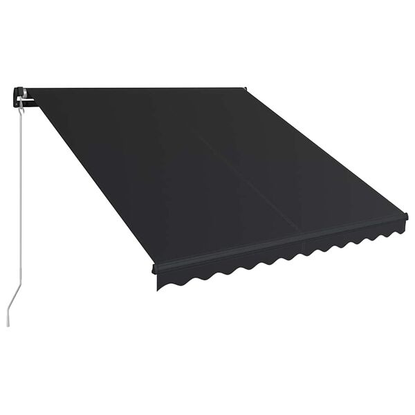 vidaXL Manuaalisesti sis&auml;&auml;nkelattava markiisi 350x250 cm antrasiitti