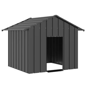 vidaXL Koiratalo katolla 131x101x102 cm galvanoitua ter&auml;st&auml;