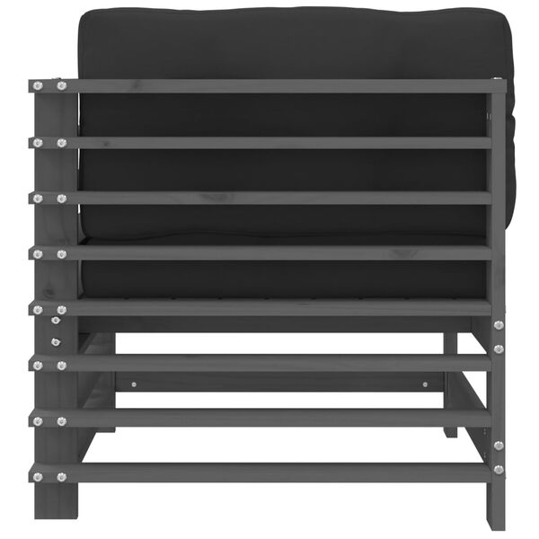 vidaXL Kulmasohva tyynyill&auml; harmaa t&auml;ysi m&auml;nty