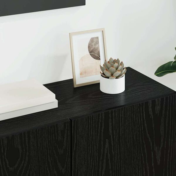 vidaXL TV-sein&auml;yksikk&ouml; 5 pcs Musta tammi. Tekninen puu