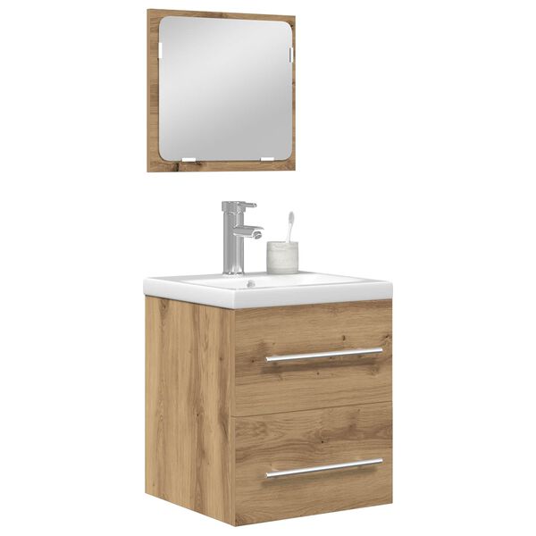 vidaXL Kylpyhuonekalustesetti 2 pcs Artisan tammi Tekninen puu