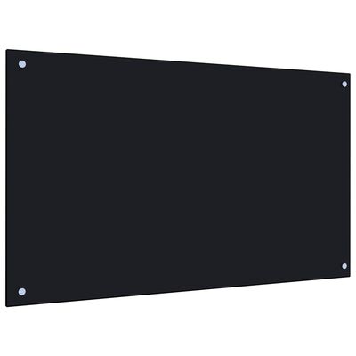 vidaXL Keittiön roiskesuoja musta 100x60 cm karkaistu lasi