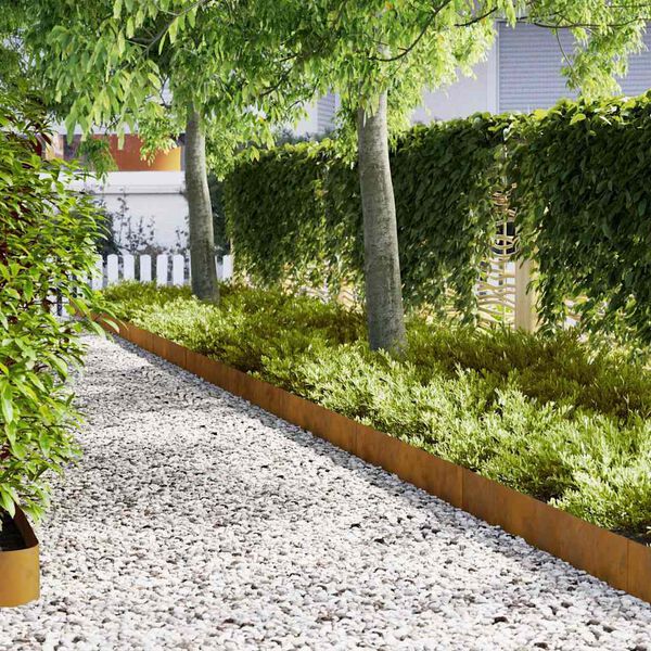 vidaXL Nurmireunus 10 pcs Ruskea 100 x 0.05 x 20 cm Kulunut Teräs