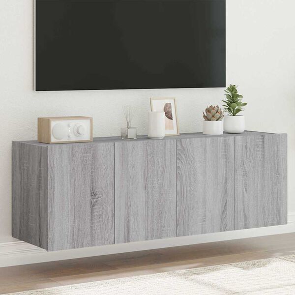 vidaXL TV-sein&auml;kaapit LED-valoilla 2 kpl harmaa Sonoma 60x35x41 cm