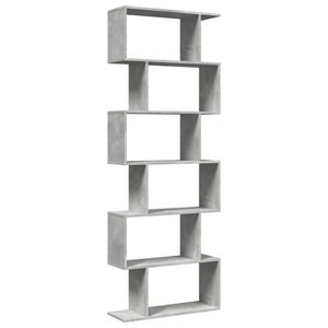 vidaXL Huoneenjakaja 6 tasoa betoninharmaa 70x24x193 cm tekninen puu