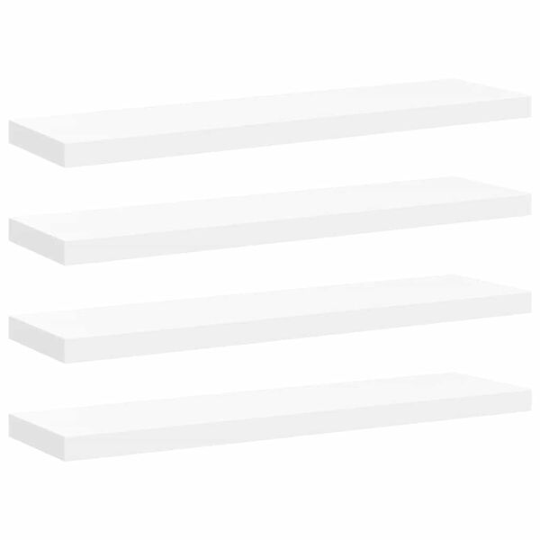 vidaXL Kelluvat sein&auml;hyllyt 4 kpl valkoinen 90x23,5x3,8 cm MDF