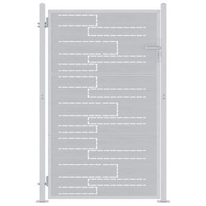 vidaXL Puutarhaportti 85 x 144 cm Ruostumaton ter&auml;s Hopea Lukittava