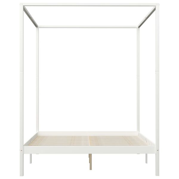 vidaXL Pylv&auml;ss&auml;nky 4 vetolaatikolla valkoinen t&auml;ysi m&auml;nty 180x200cm