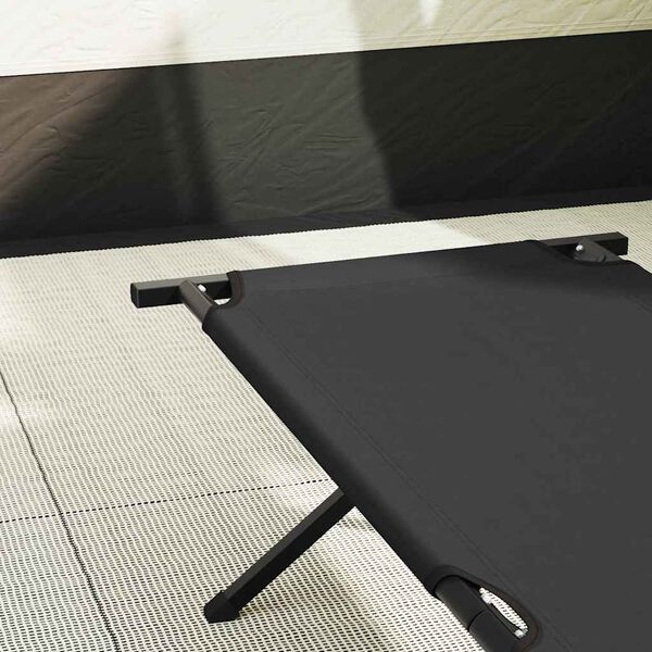 vidaXL Taitettava leirint&auml;vuode 2 pcs Musta 210 x 80 x 46 cm