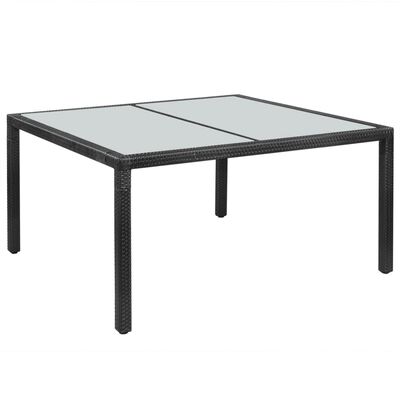 vidaXL Puutarhapöytä musta 150x90x75 cm polyrottinki
