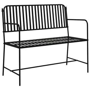 vidaXL Puutarhapenkki 2 -Seater 103,5 x 51,5 x 90 cm Ter&auml;s Musta