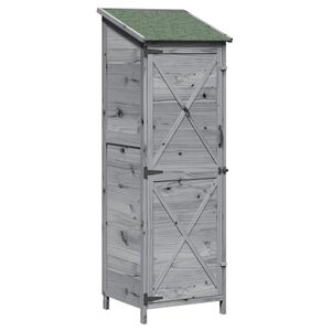 vidaXL Puutarhasuoja Harmaa 59,5 x 56 x 176,5 cm S&auml;teisen kuusipuu