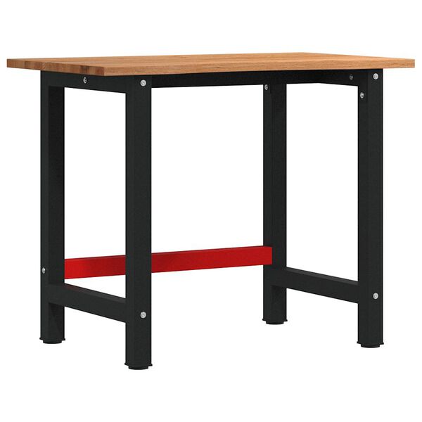 vidaXL Työpenkki vaaleanruskea 100x60x81,5 cm täysi tammi