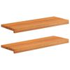 vidaXL Portaiden p&auml;&auml;llysteet 2 kpl 80 x 25 x 2 cm Vaaleanruskea